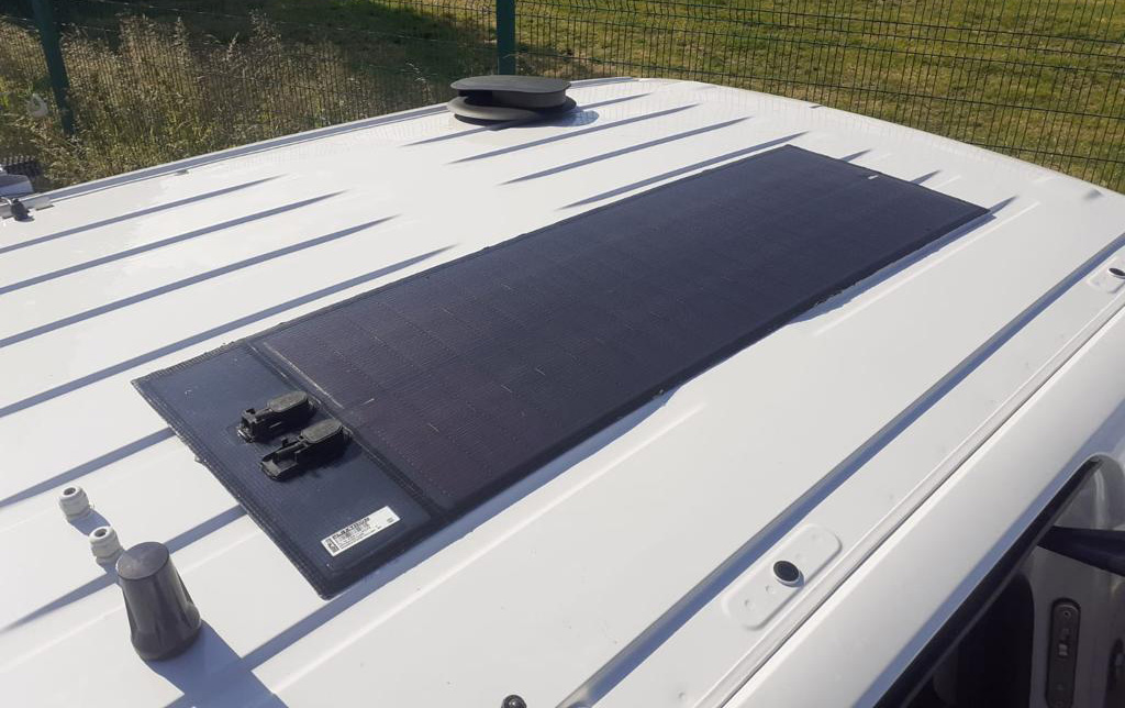 Electric van with solar panel