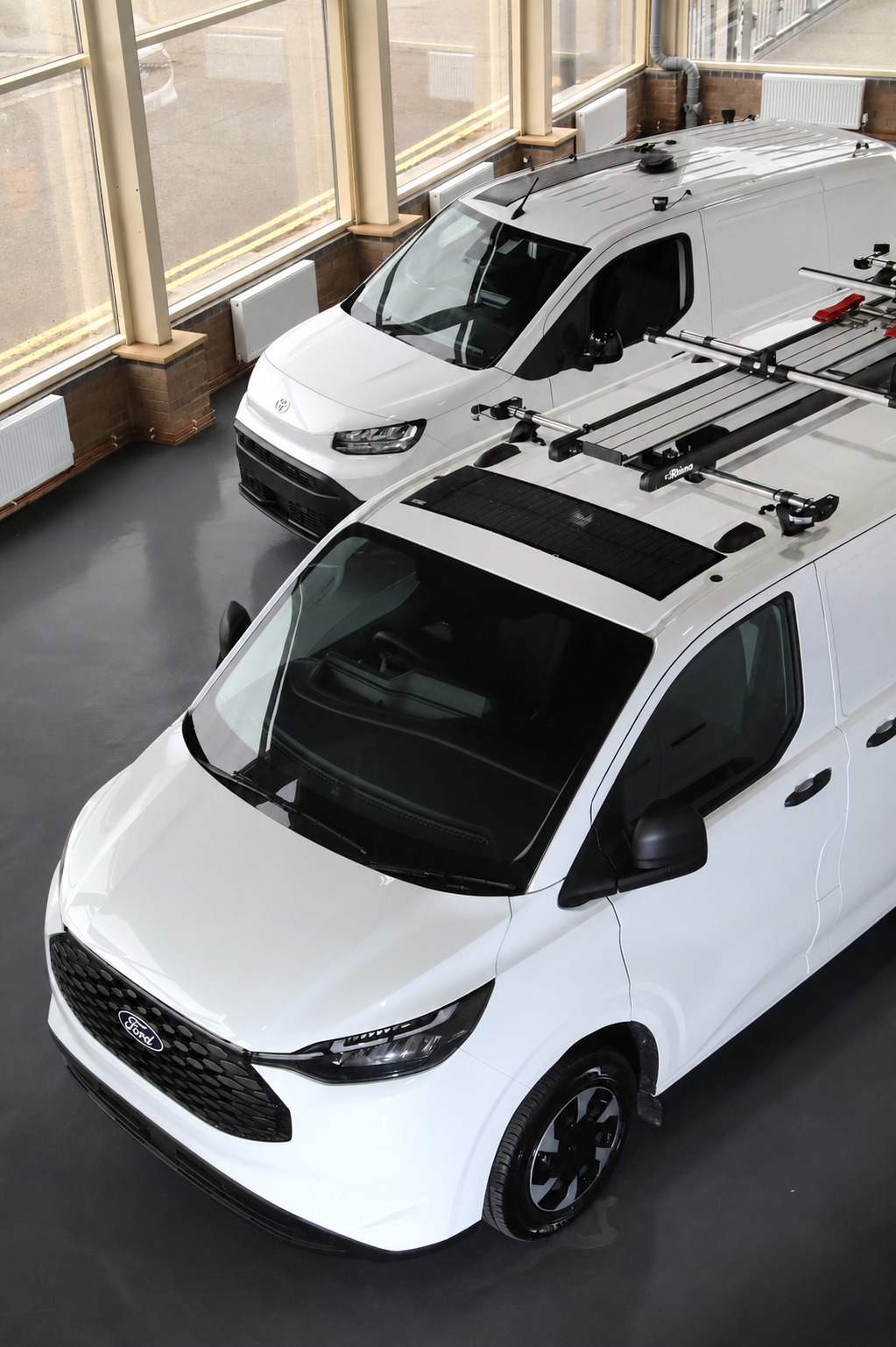 Two EV Vans with vehicle solar panels fitted