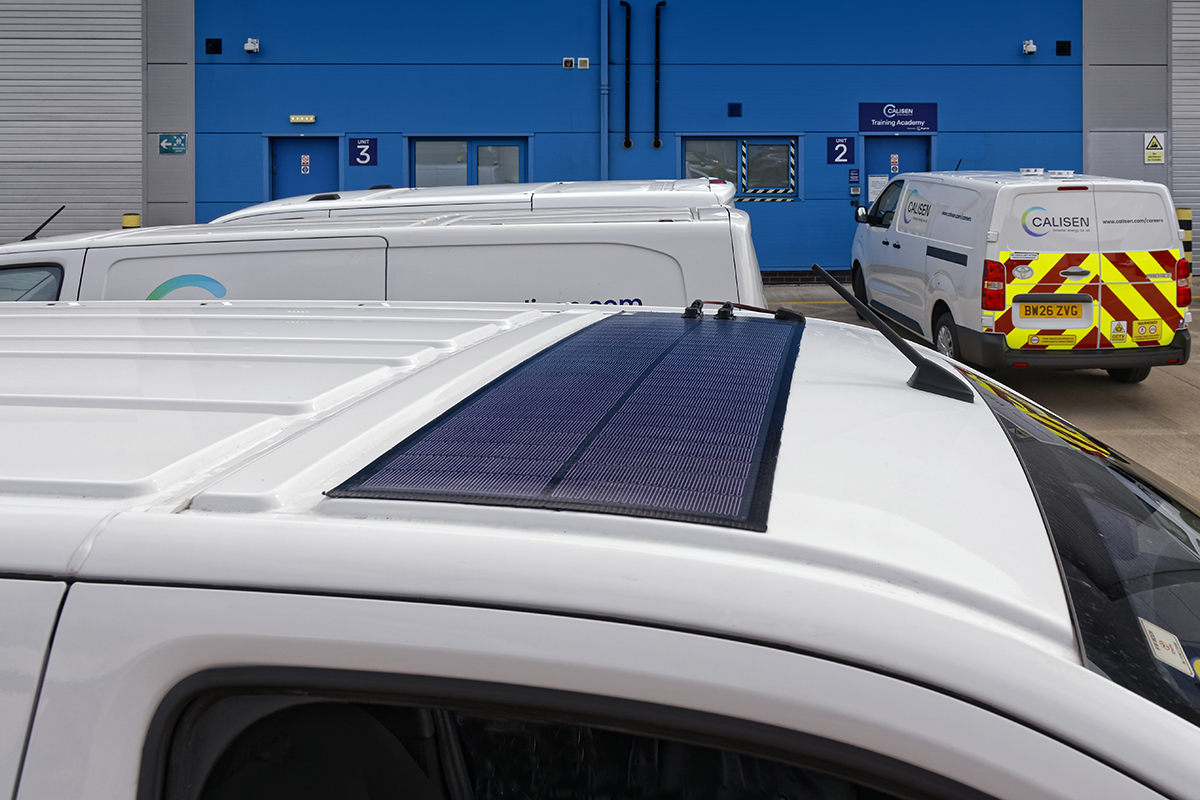 Calisen electric van fitted with Genie Insights solar battery maintenance solution