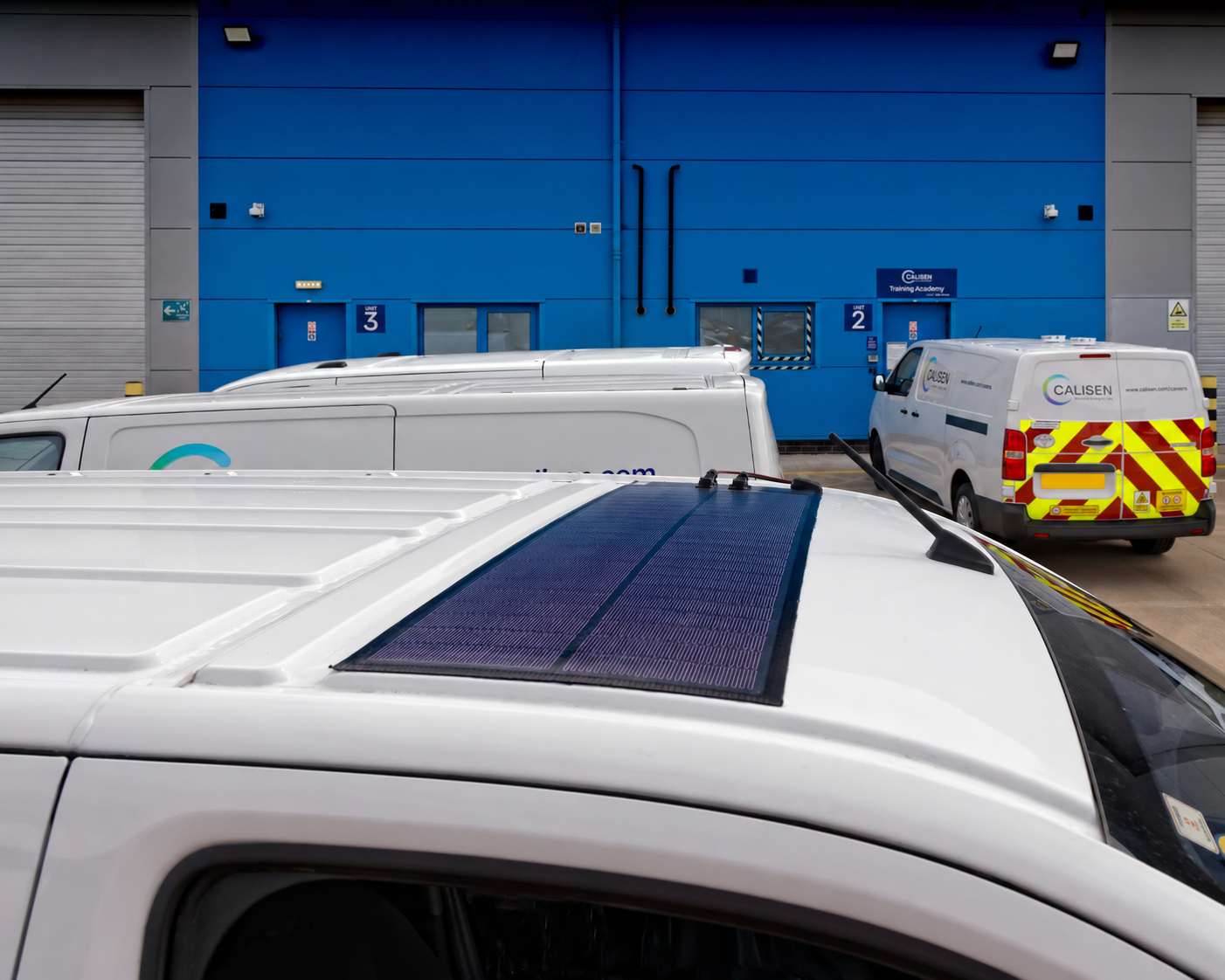 Calisen electric van fitted with Genie Insights solar battery maintenance solution